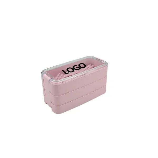 Wheat Straw Portable Three Layers Lunch Box