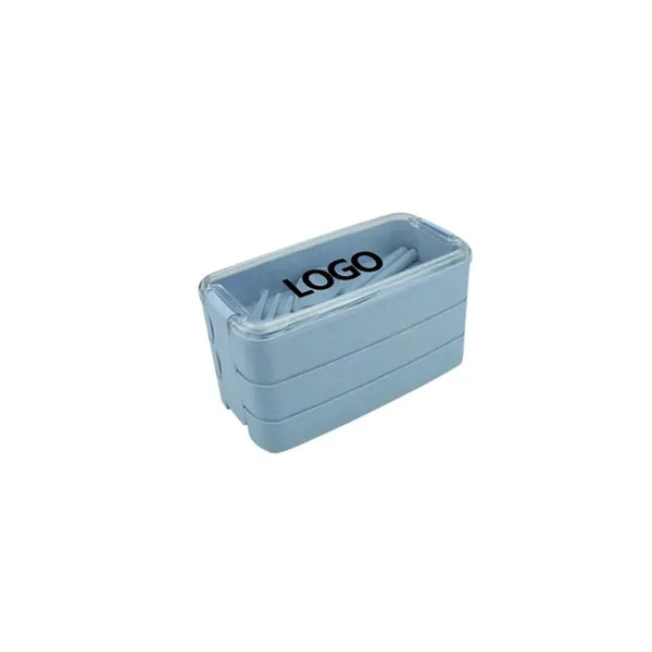Wheat Straw Portable Three Layers Lunch Box