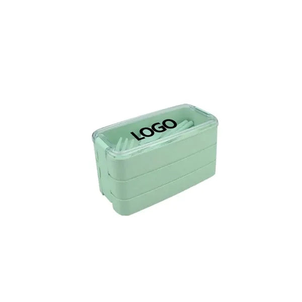 Wheat Straw Portable Three Layers Lunch Box