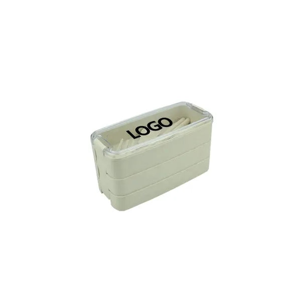 Wheat Straw Portable Three Layers Lunch Box
