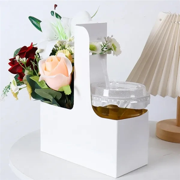 Kraft Paper Flower Gift Wrap Handle Bouquet Bag