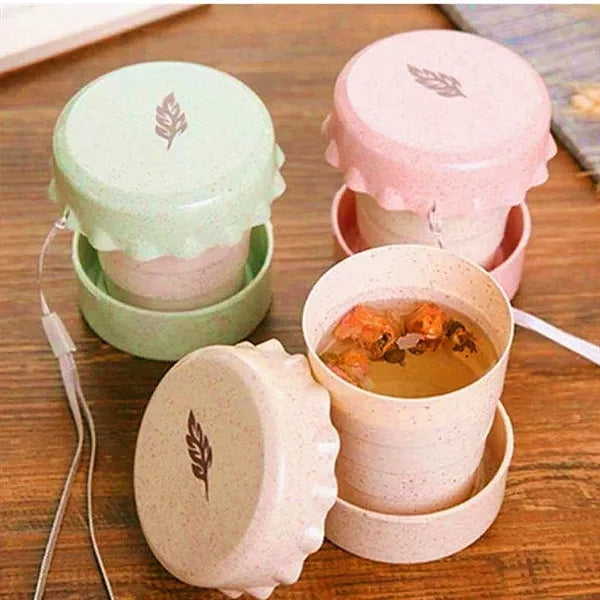 Wheat Straw Foldable Collapsible Cup Bottle