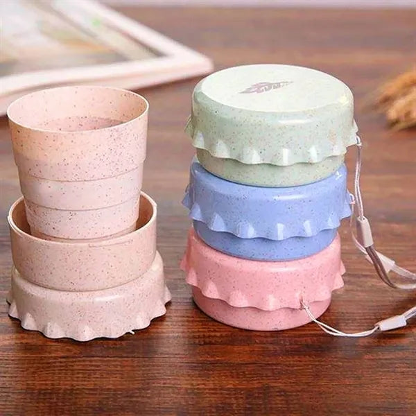 Wheat Straw Foldable Collapsible Cup Bottle