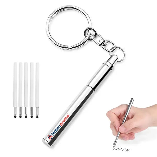 Stainless Steel Telescopic Mini Keychain Pen