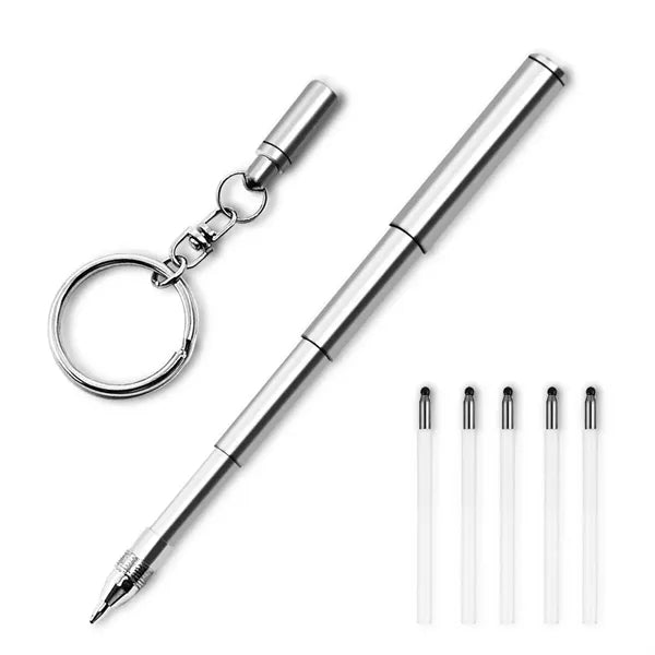 Stainless Steel Telescopic Mini Keychain Pen
