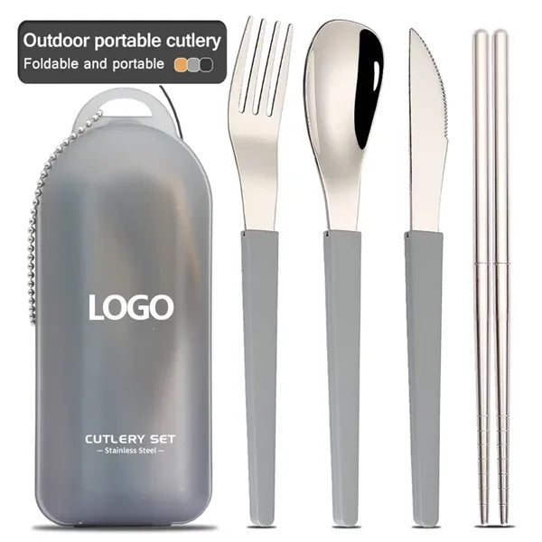 Folding Stainless Steel Cutlery Set with Case