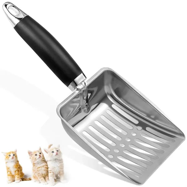 Stainless Steel Cat Litter Scoop with Easy Handle