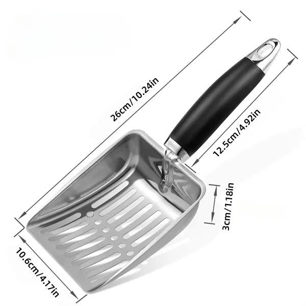 Stainless Steel Cat Litter Scoop with Easy Handle