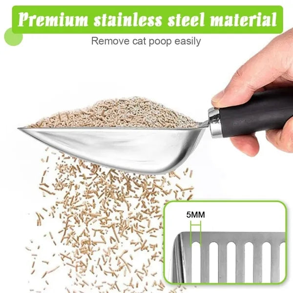 Stainless Steel Cat Litter Scoop with Easy Handle