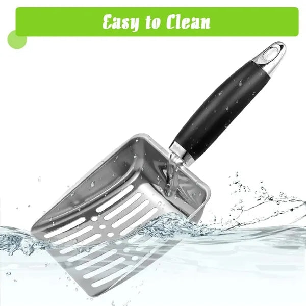 Stainless Steel Cat Litter Scoop with Easy Handle