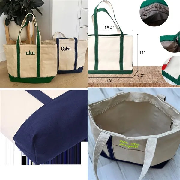 Large-capacity Structured Tote Bag/Two tone canvas bag