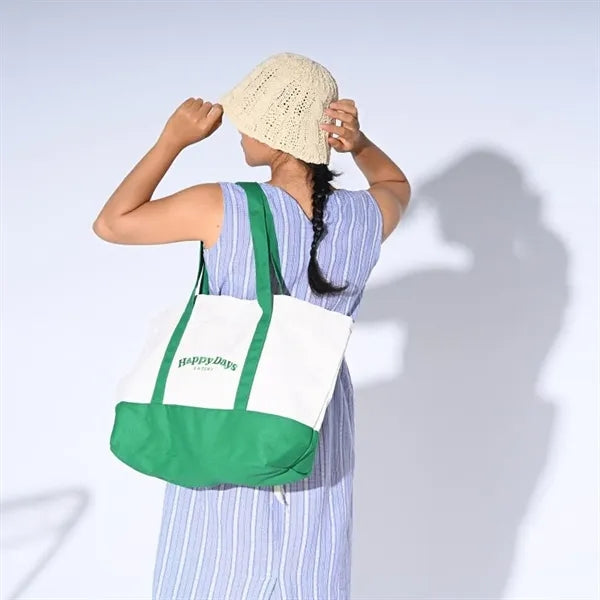 Large-capacity Structured Tote Bag/Two tone canvas bag