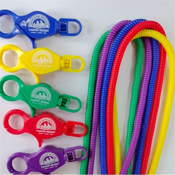 Lobster Claw Bungee Cord/Anti-Lost Spring Coil Cord Keychain