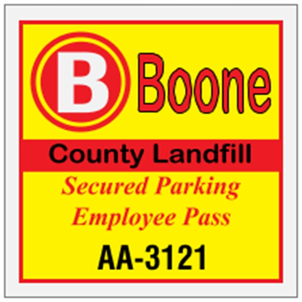 3" x 3" Square Reflective Bumper Parking Permits