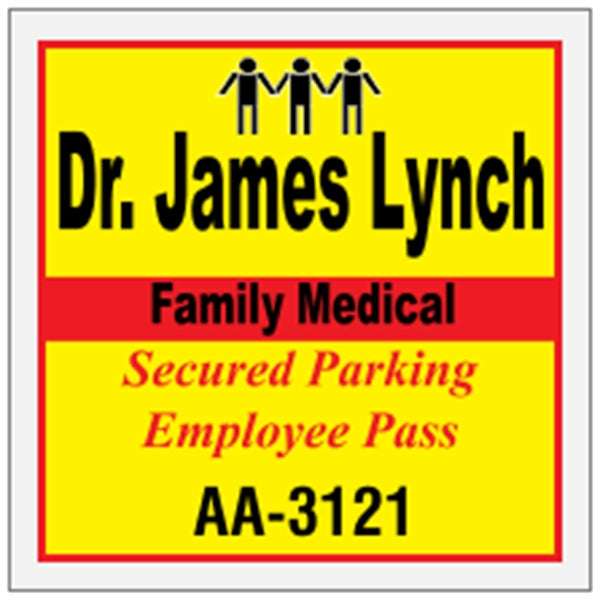 3" x 3" Square Reflective Bumper Parking Permits