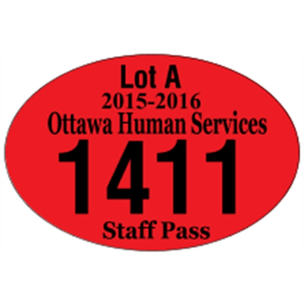 3" x 2" Oval Reflective Bumper Parking Permits