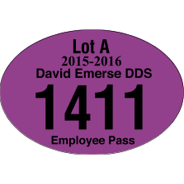 3" x 2" Oval Reflective Bumper Parking Permits