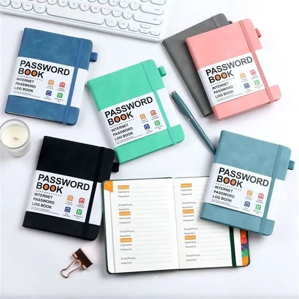 B6 Password Book with A-Z Tabs for Information Organization