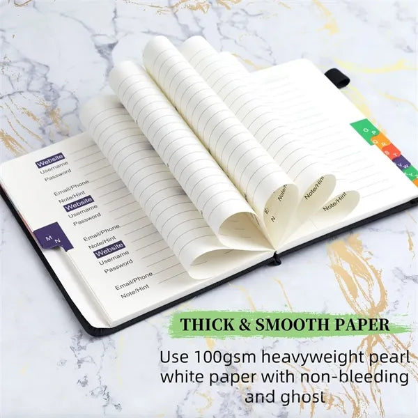 B6 Password Book with A-Z Tabs for Information Organization
