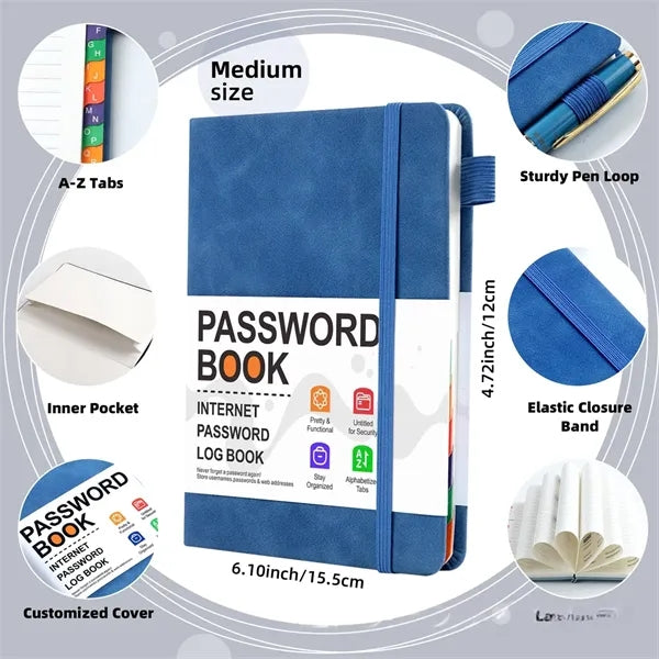 B6 Password Book with A-Z Tabs for Information Organization
