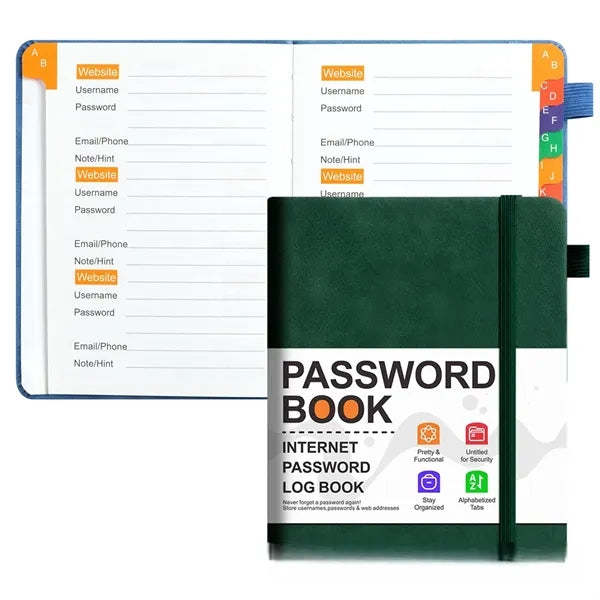 B6 Password Book with A-Z Tabs for Information Organization