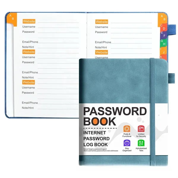 B6 Password Book with A-Z Tabs for Information Organization