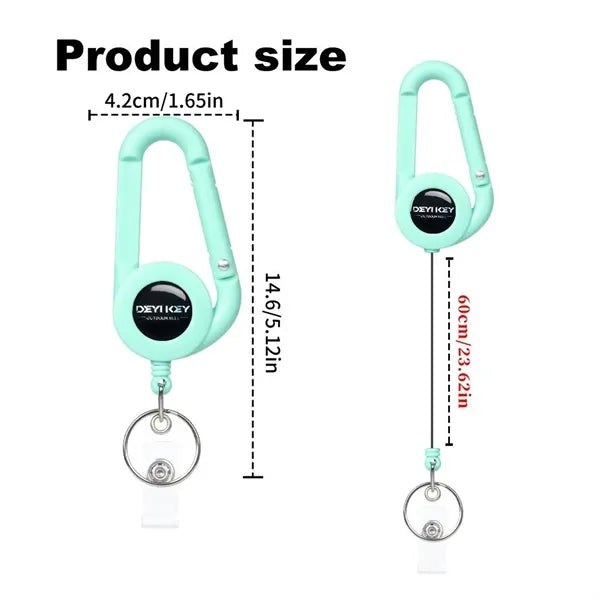Retractable Badge Holder With Carabiner design