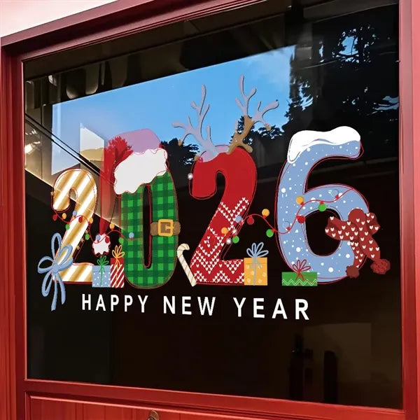 Brand new New Year and Christmas tree static cling stickers