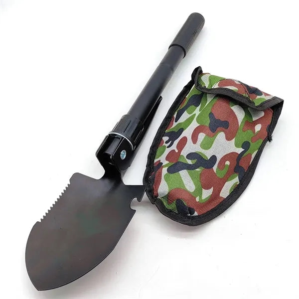 4 in 1 Folding Shovel & Pick, Steel Spade with Serrated Edge