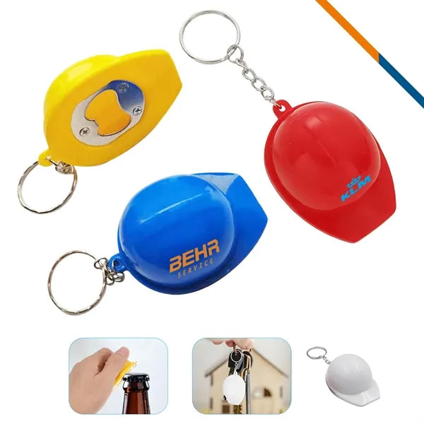 Popik Hard Hat Bottle Opener Keychain