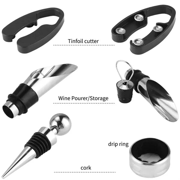 Wine Bottle Shaped Opener Set for Home Bar Gift