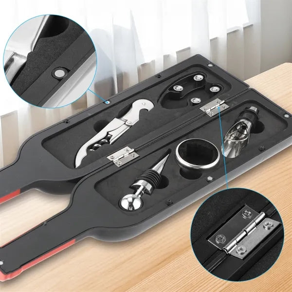 Wine Bottle Shaped Opener Set for Home Bar Gift