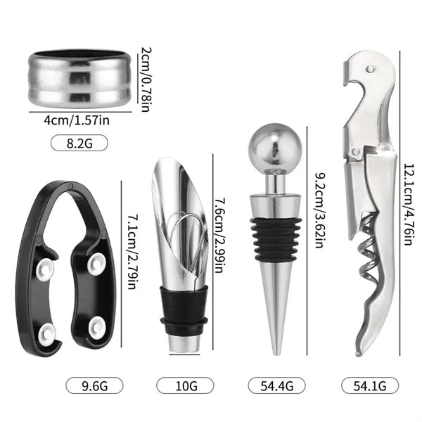 Wine Bottle Shaped Opener Set for Home Bar Gift