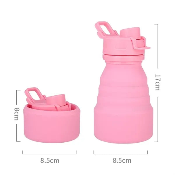 17oz Silicone Folding Handle Mug Outdoor Sports Water Bottle