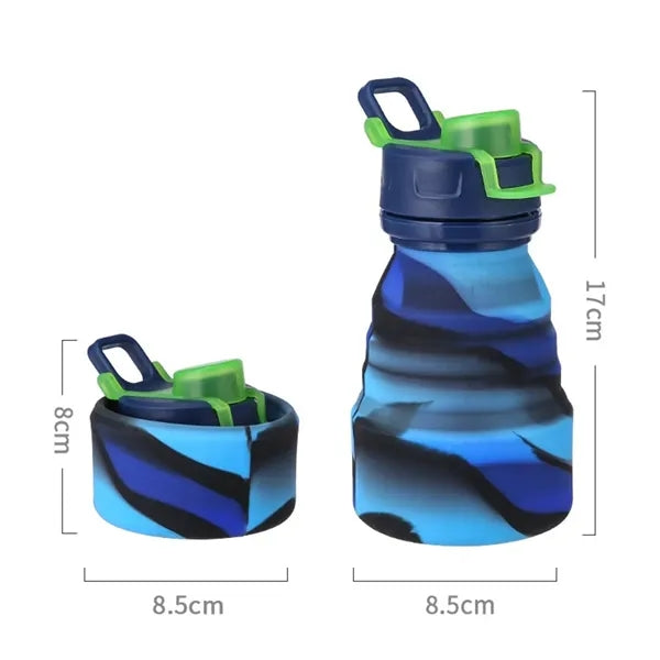 17oz Silicone Folding Handle Mug Outdoor Sports Water Bottle