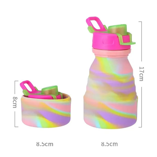 17oz Silicone Folding Handle Mug Outdoor Sports Water Bottle
