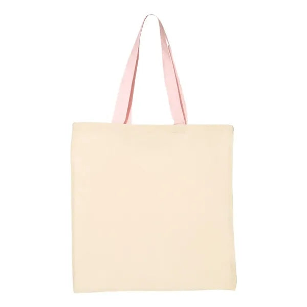 Q-Tees Economical Tote with Contrast-Color Handles