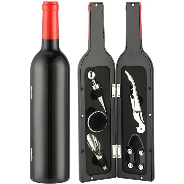 Wine Bottle Shaped Opener Set for Home Bar Gift