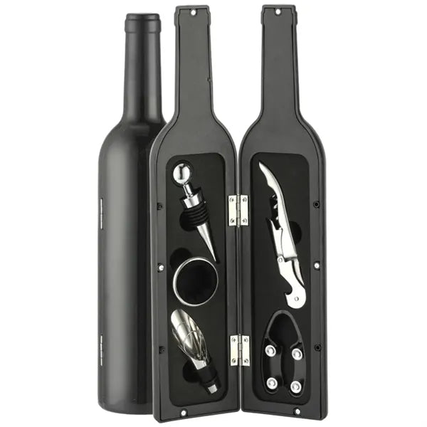 Wine Bottle Shaped Opener Set for Home Bar Gift