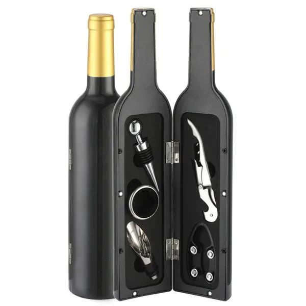 Wine Bottle Shaped Opener Set for Home Bar Gift