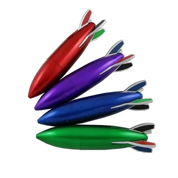 Missile Airplane Fat Rocket Shape 4 Color Ballpoint Pen