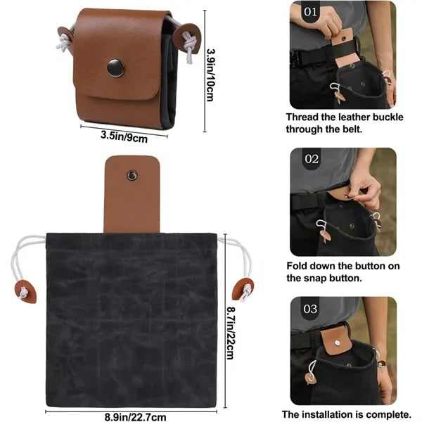 PU Hunting Canvas Waxed Collapsible Foraging Bag