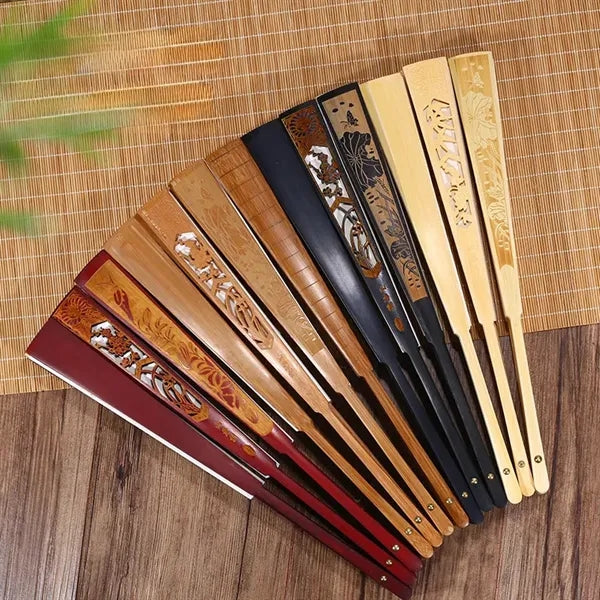 Paper Fans - Bamboo Handheld Fans with Logo Printing