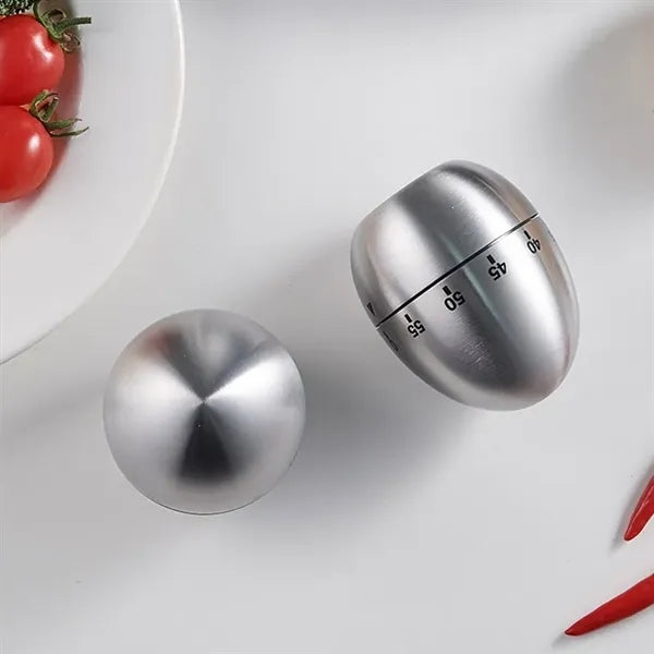 Stainless Steel Egg Kitchen Timer with 60-Min Countdown