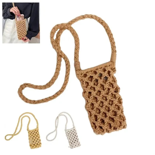 Woven Crossbody Phone Bag with Lightweight Mini Design