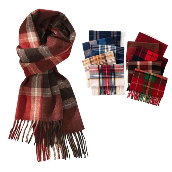 Women's Winter Plaid Scarf Soft Warm Pashmina Wrap