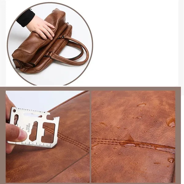 PU leather laptop bag briefcase vintage for office business