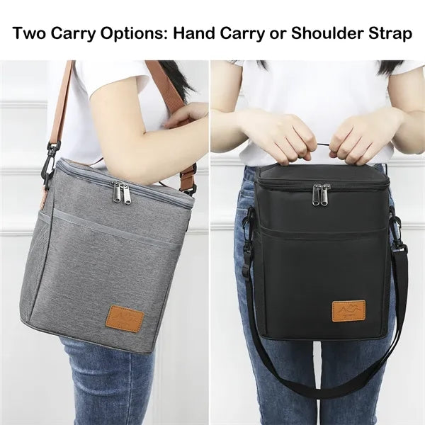 9-Can Insulated PEVA Cooler with Multi-Pocket Storage