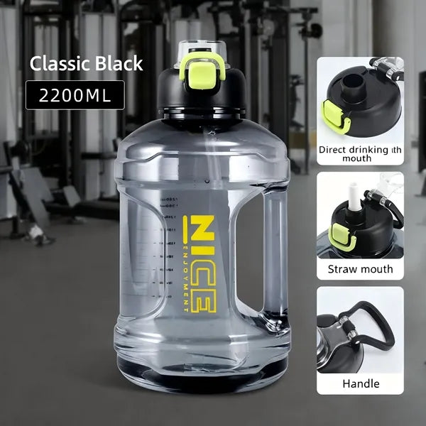 Portable water bottle for fitness and outdoor activities
