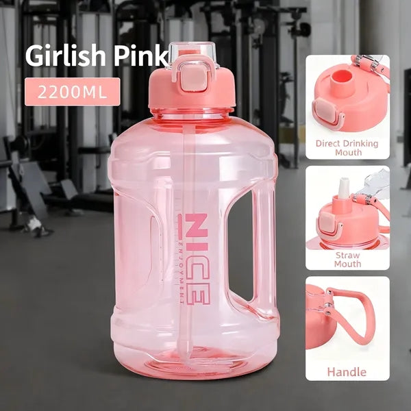 Portable water bottle for fitness and outdoor activities